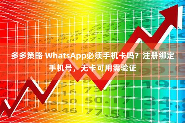 多多策略 WhatsApp必须手机卡吗？注册绑定手机号，无卡可用需验证